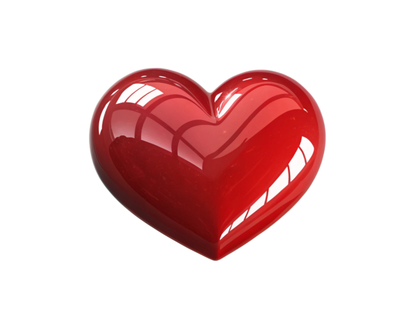 Glossy Red Heart Shaped Png Image