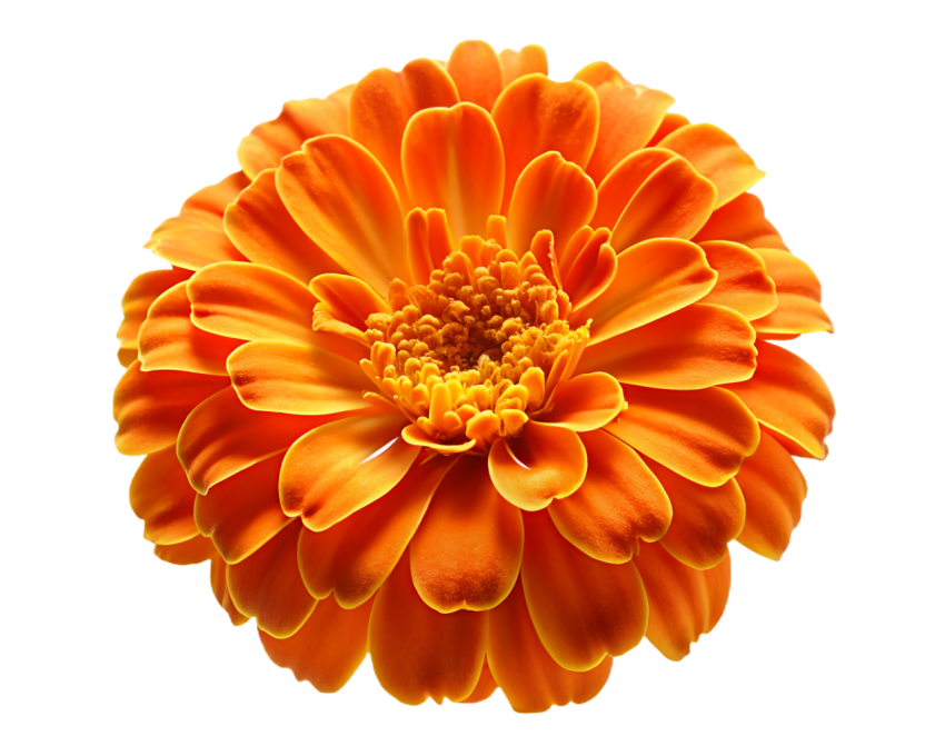 Orange Marigold Flower on Transparent Background