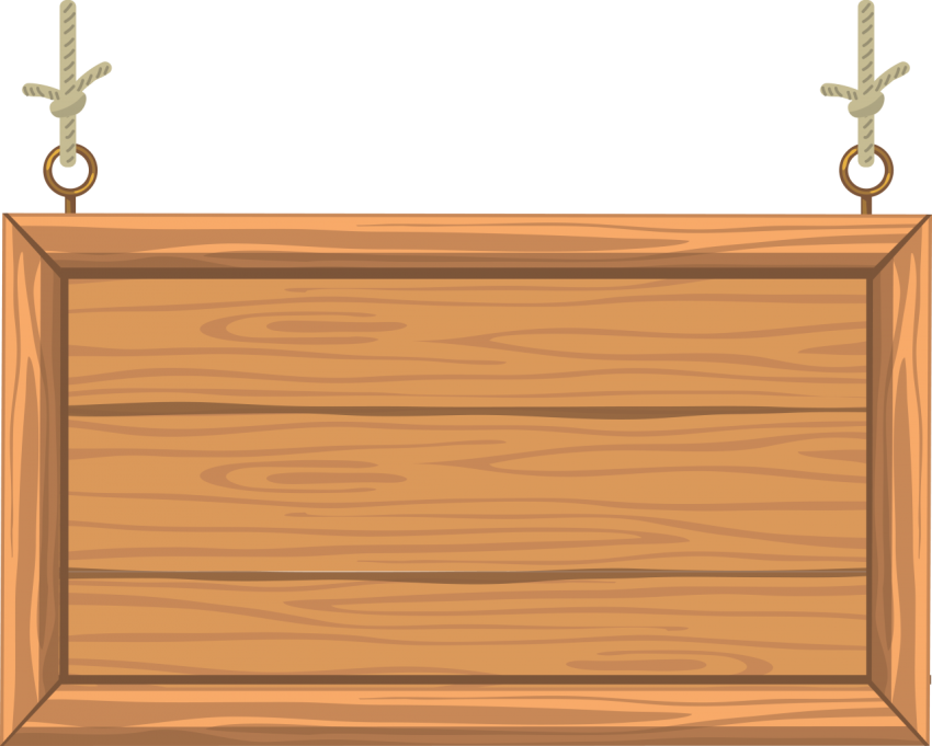 Cartoon Wooden Sign