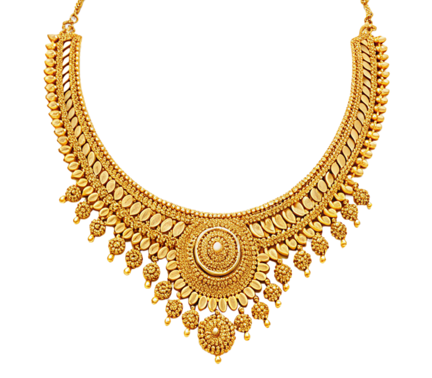 Gold necklace jewelry ornament png