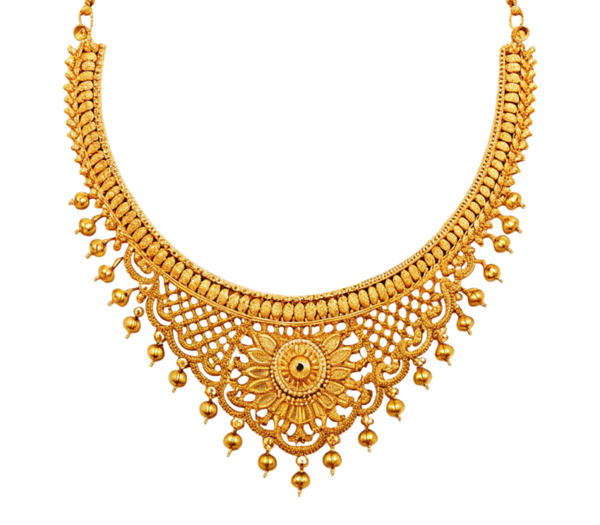 Gold necklace jewelry ornament png