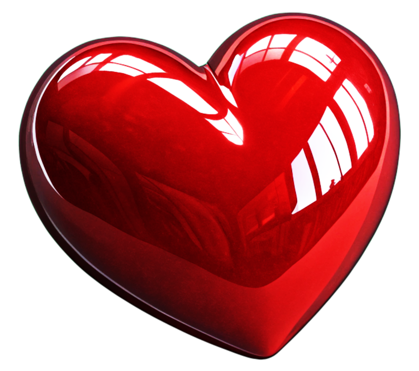 Glossy Red Heart Shaped Png Image