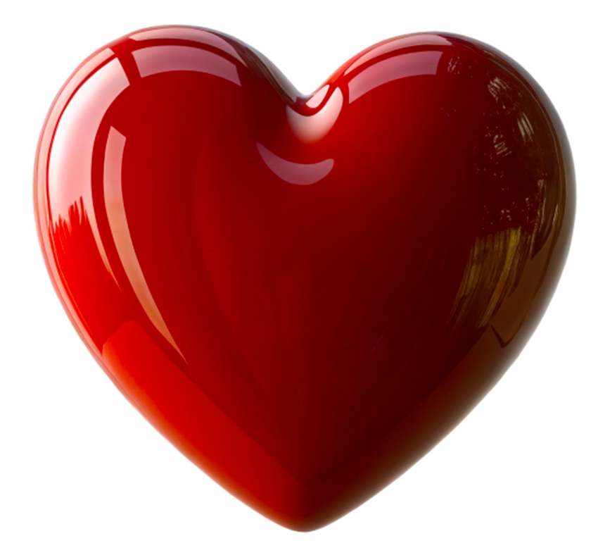 Glossy Red Heart Shaped Png Image