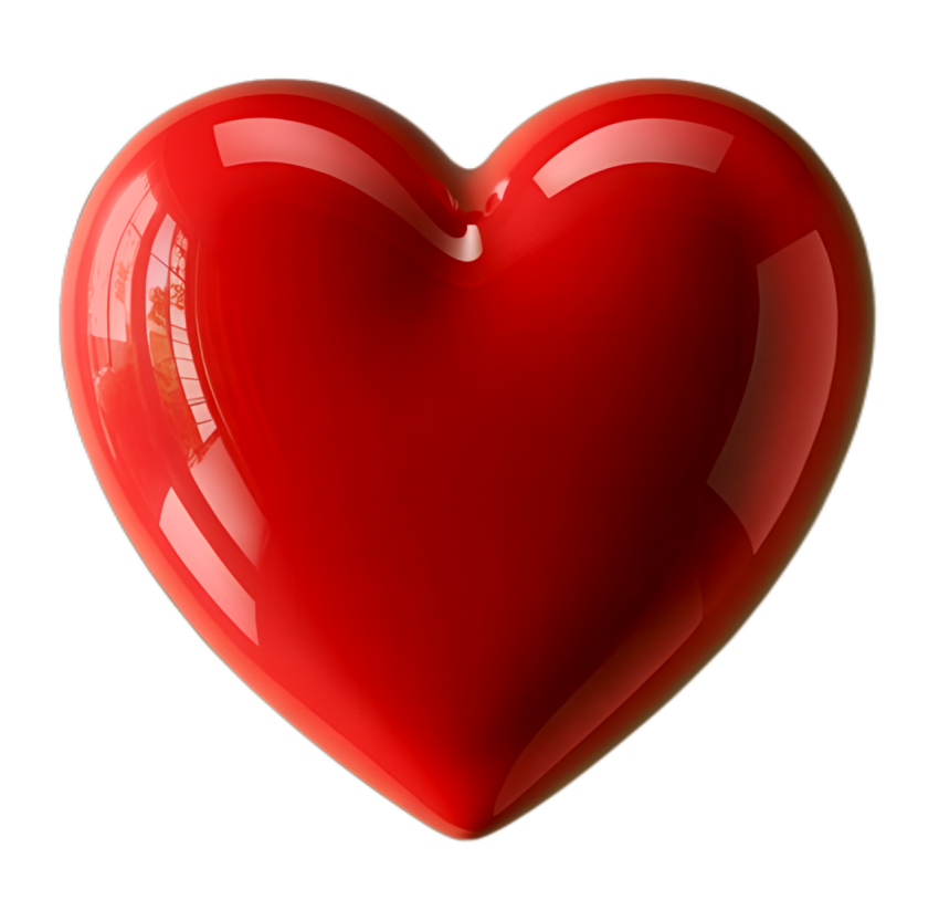 Glossy Red Heart Shaped Png Image