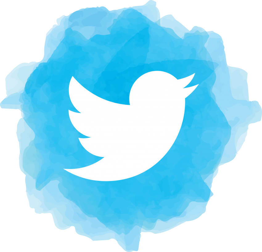 Twitter Watercolor Social Media Icon Logo