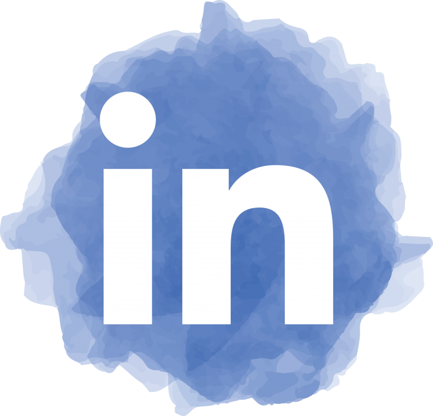 LinkedIn Watercolor Social Media Icon