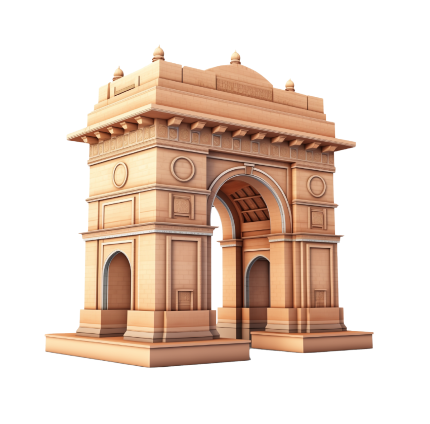 3D India Gate Illustration Png