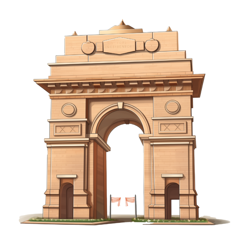 3D India Gate Illustration Png