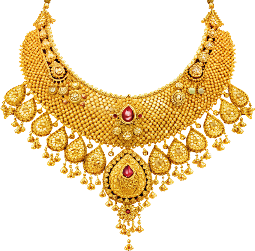 Gold necklace png image