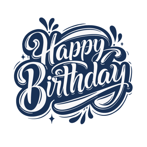 Happy birthday text design png