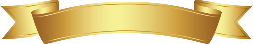 Golden Ribbon Banner on Transparent Background