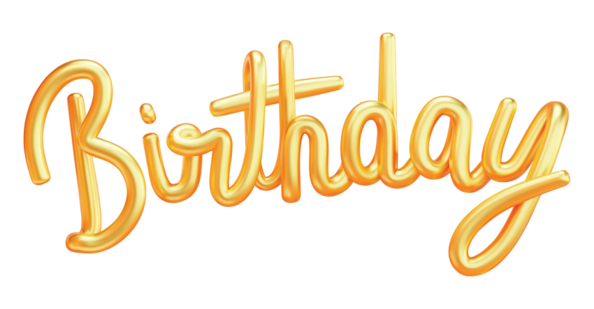Happy Birthday 3D Text PNG