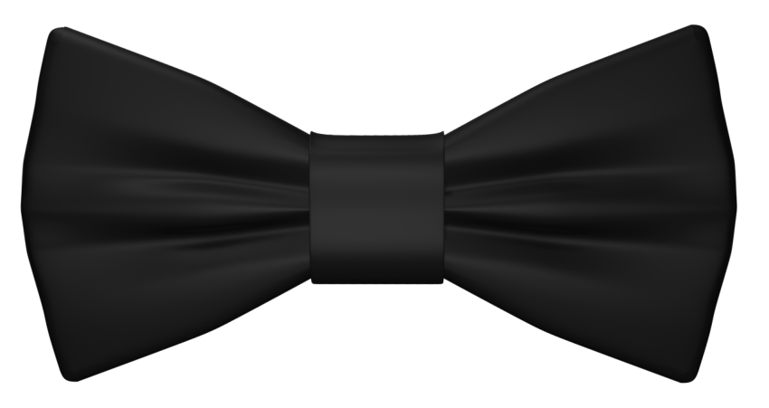 Elegant Black Bowtie on Transparent Background Png