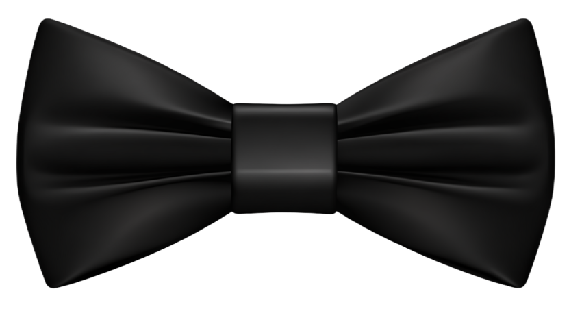 Elegant Black Bowtie on Transparent Background Png