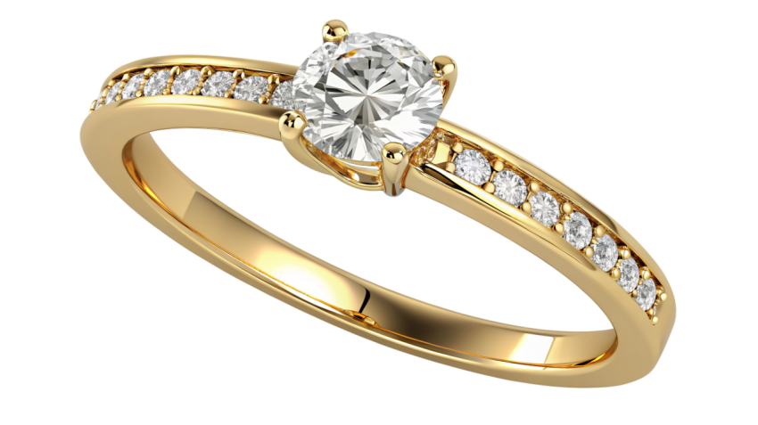 Gold dimond ring png image