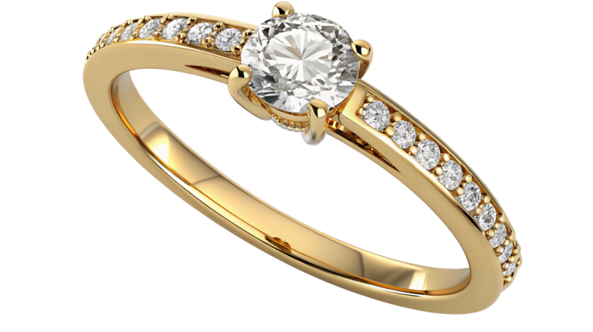 Gold dimond ring png image