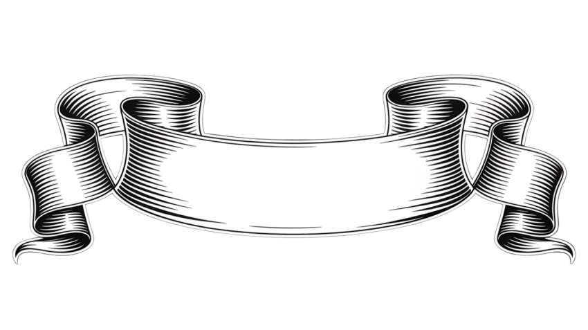 Vintage Ribbon Banner on Transparent Background