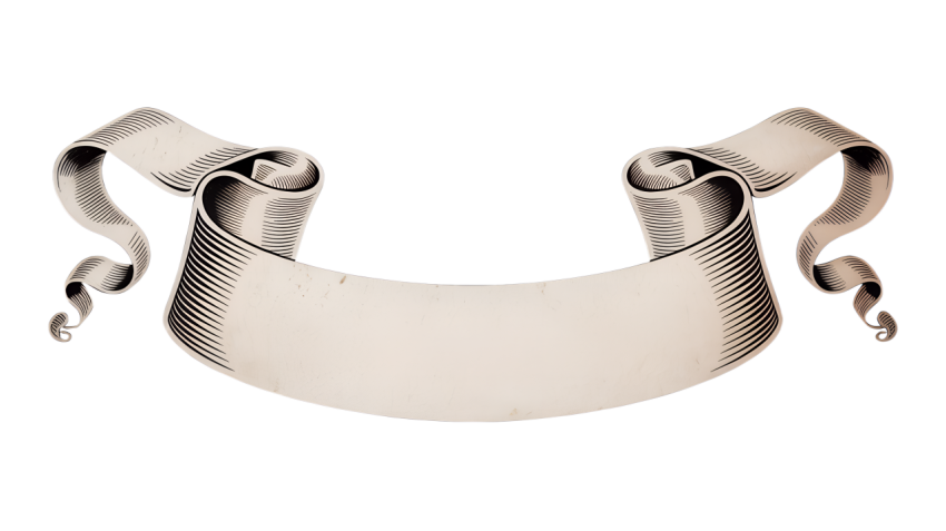 Vintage Ribbon Banner on Transparent Background