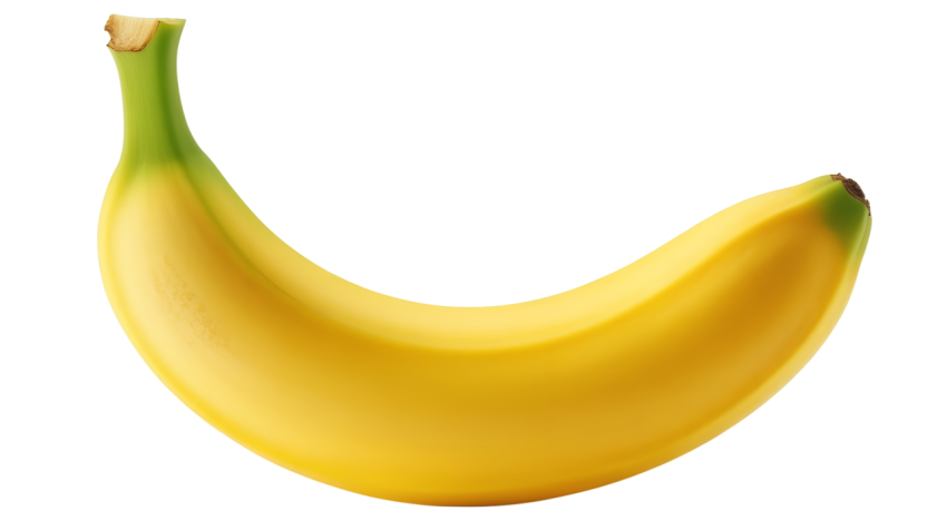 Fresh Single Banana on Transparent Packground