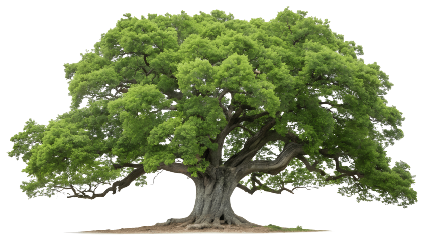 Lush green old big tree png image