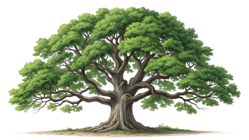 Green old big tree png image illustration