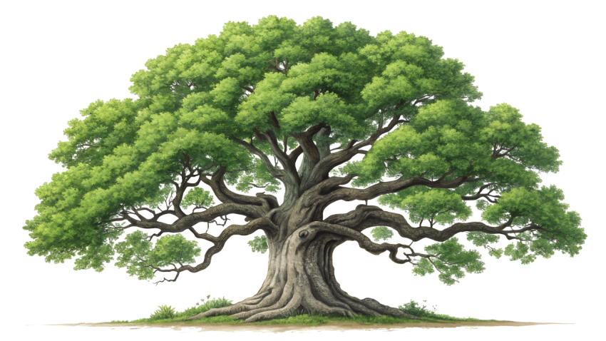 Green old big tree png image illustration