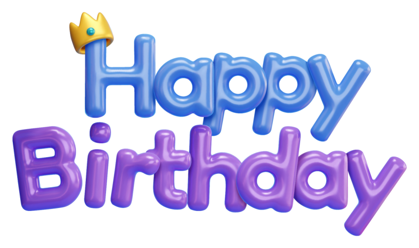 Happy Birthday 3D Text PNG