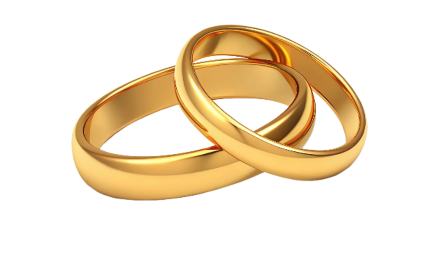 Two gold wedding ring image png