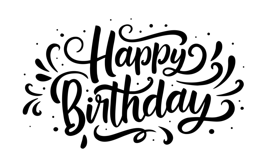 Happy Birthday Lettering onTransparent Background
