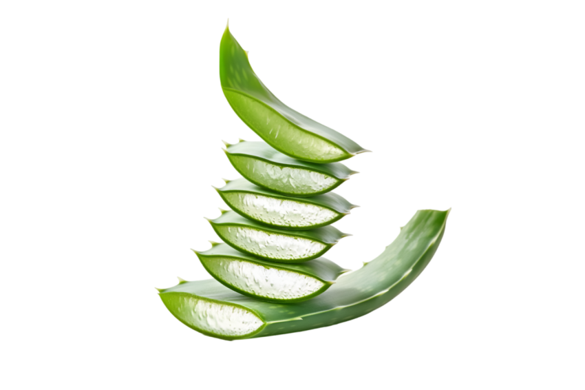 Fresh Aloe Vera Slices on Transparent Background Png