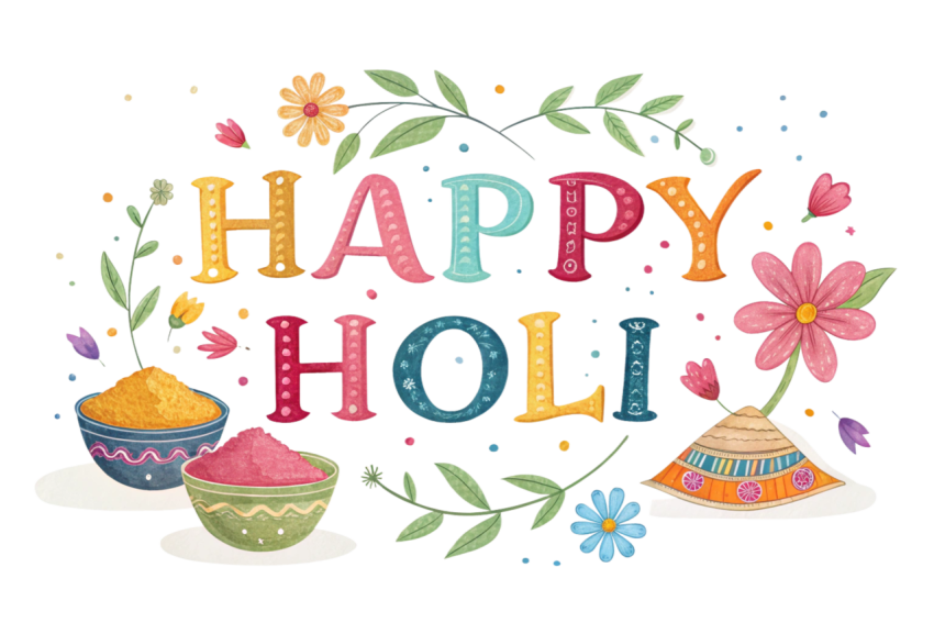 Happy holi png text