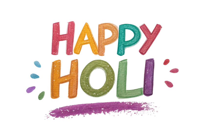 Happy holi png text