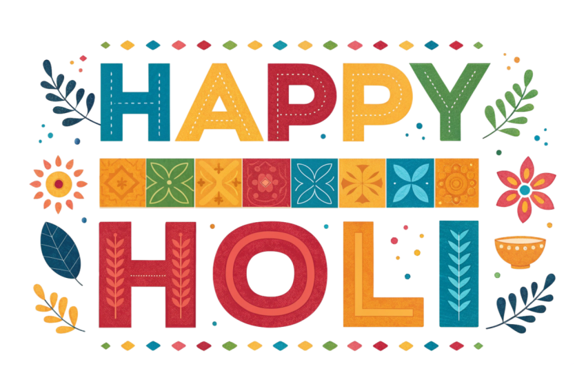 Happy holi png text