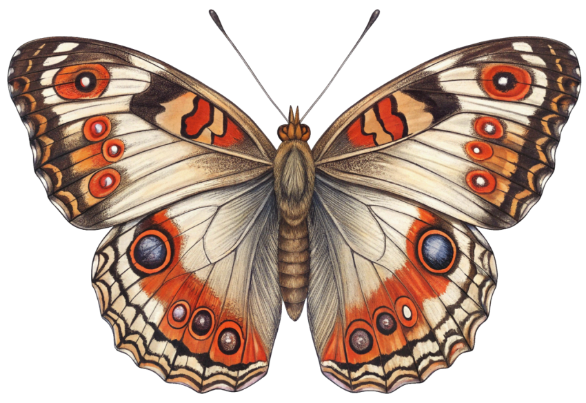 Colorful  Patterns Butterfly PNG