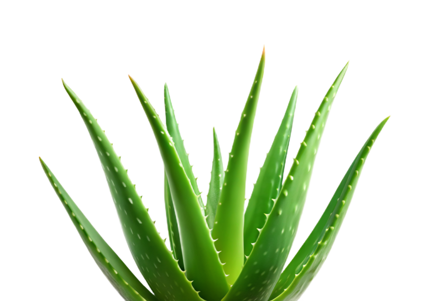 Aloe Vera Plant Leaves on Transparent Background