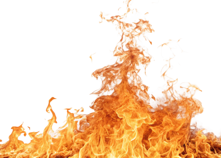 Realistic fire flame png image