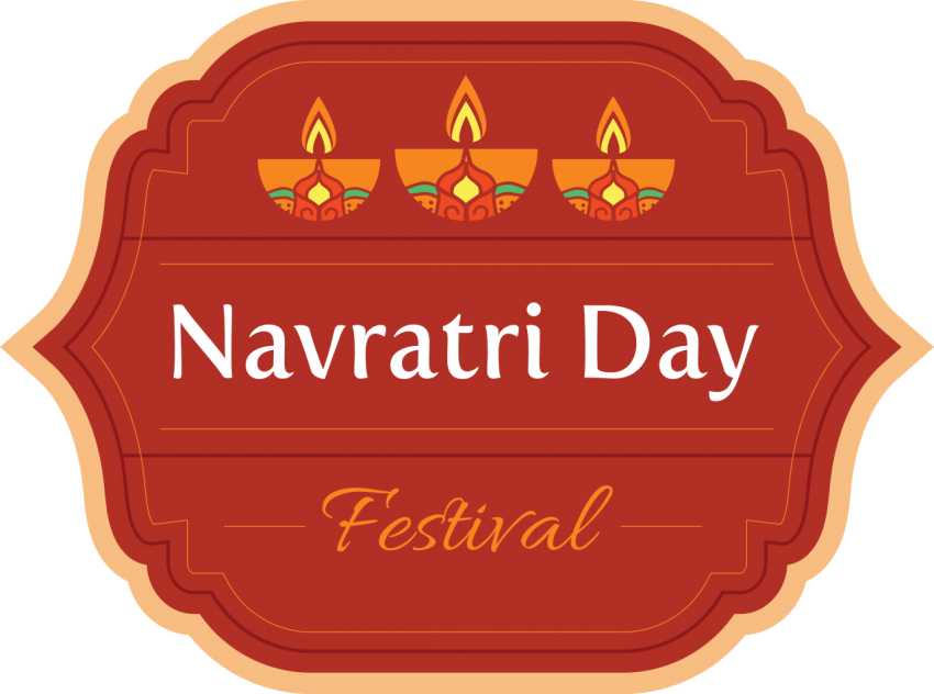 Navratri l Label Design Png