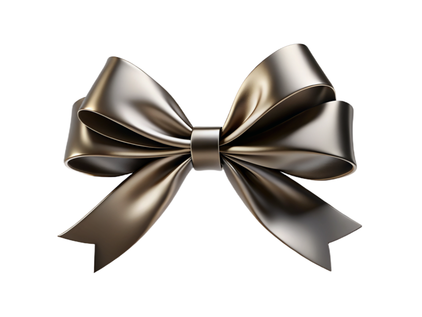 Black Bow on transparent Background