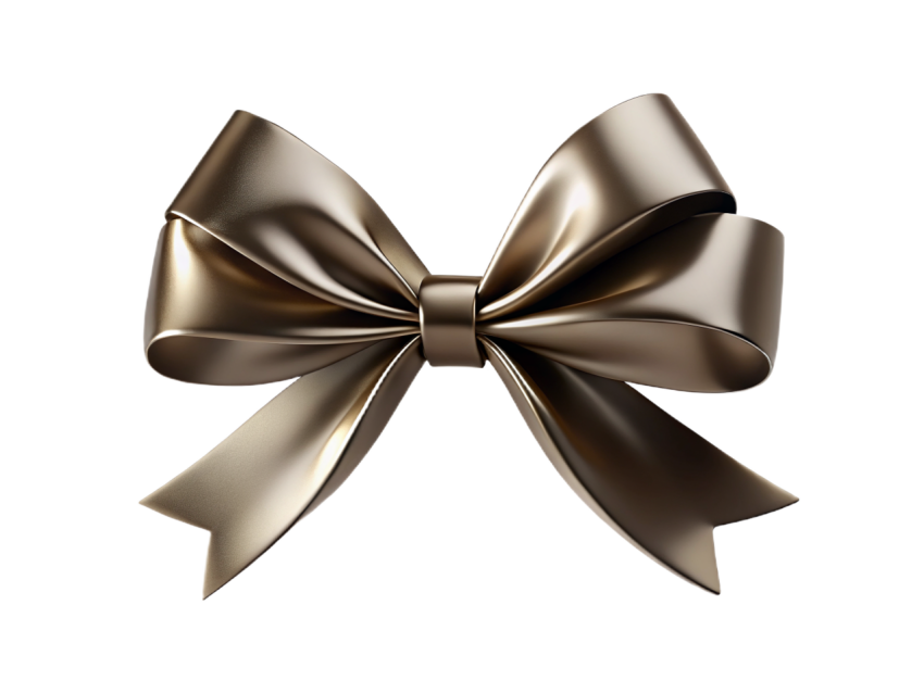 Elegant Black Bow on transparent Background