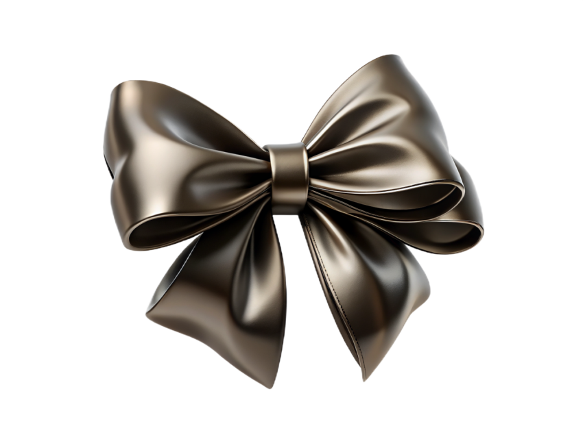 Elegant Black Bow on transparent Background