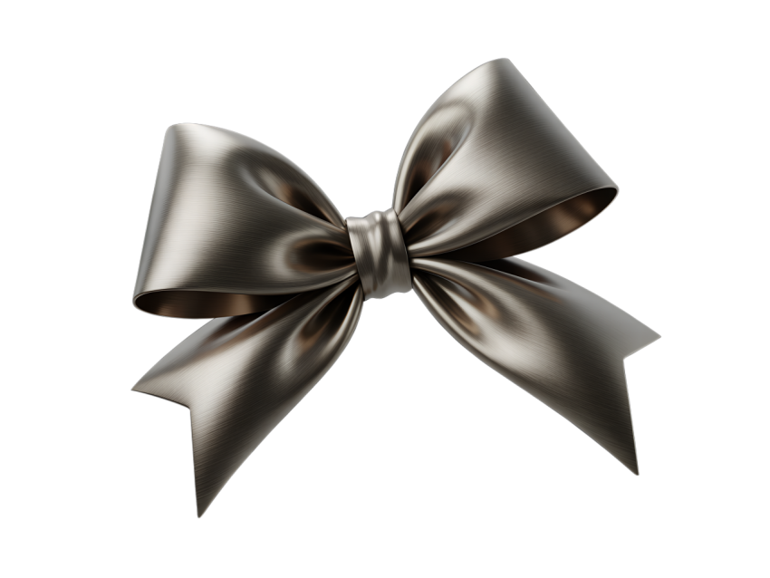 Elegant Black Bow on transparent Background