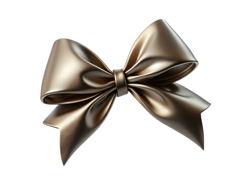 Elegant Black Bow on transparent Background