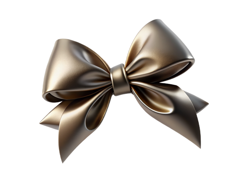 Elegant Black Bow on transparent Background