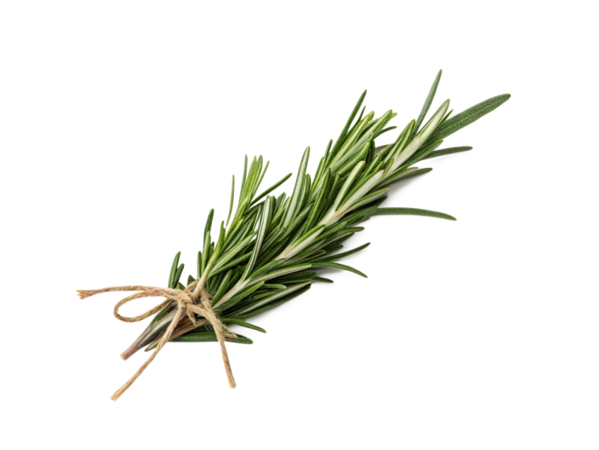 Fresh Rosemary Sprigs Isolated on Transparent Background
