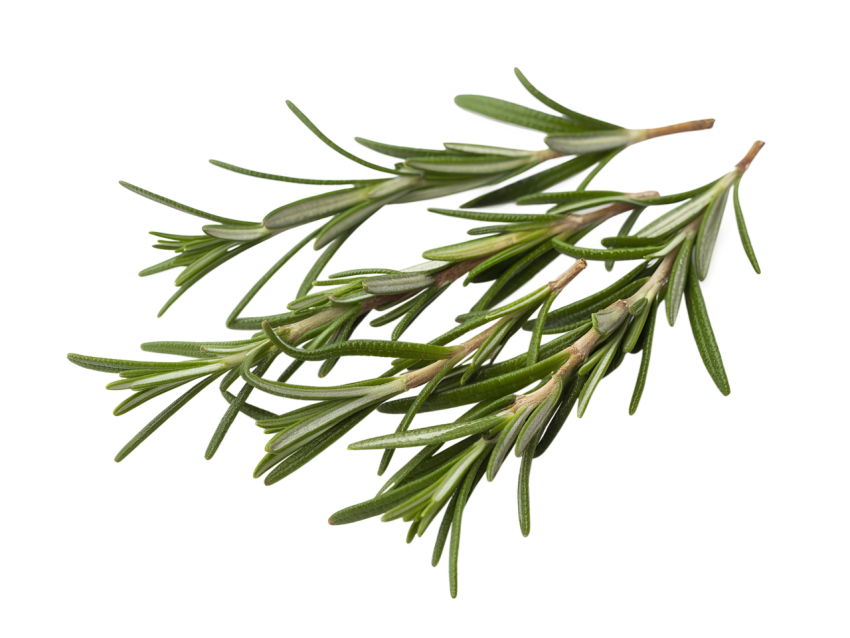 Fresh Rosemary Sprigs Isolated on Transparent Background
