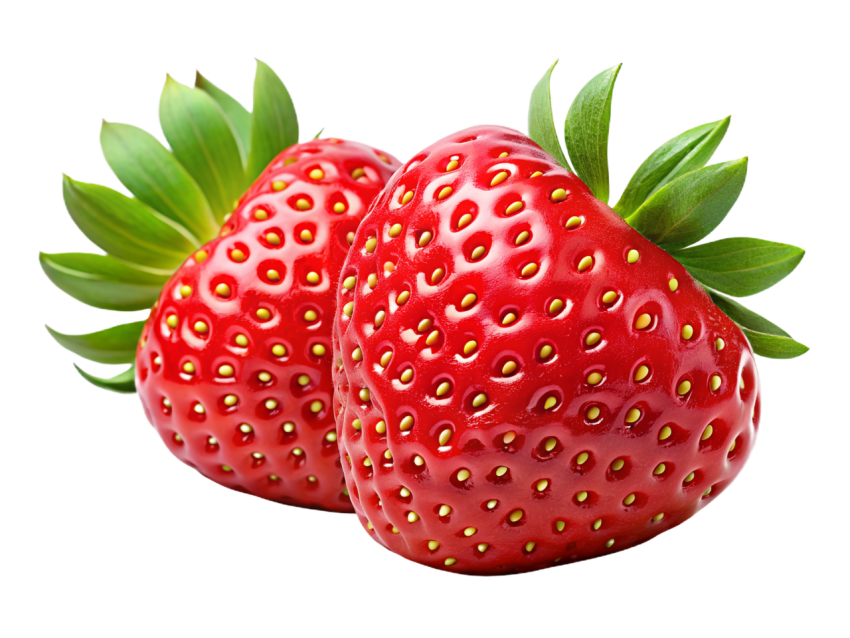Fresh Strawberry Isolated on Transparent Background