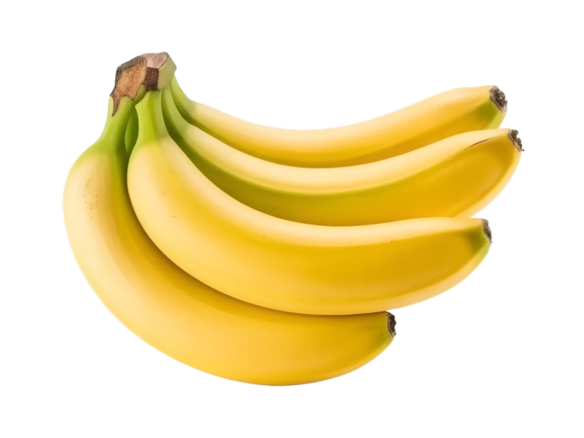 Yellow Bananas on Transparent Background
