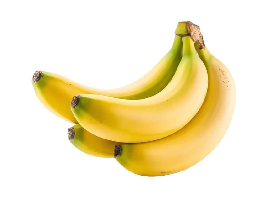 Yellow Bananas on Transparent Background