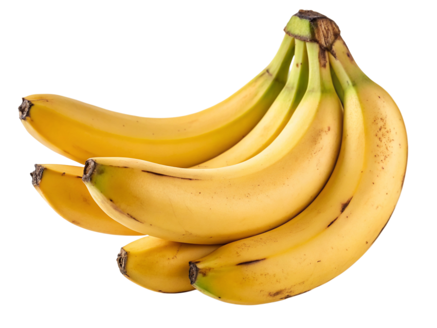Fresh  Yellow Bananas on Transparent Background
