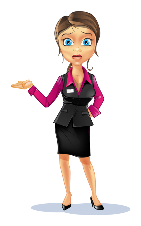 Stressed Business Women Cartoon Character Png